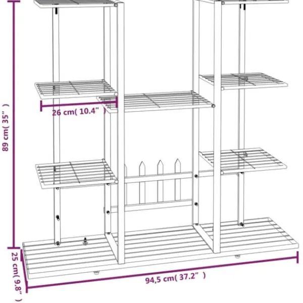 vidaXL Plantestativer^blomsterstativ 94,5x25x89 cm jern hvid - Planteborde
