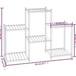 Discount blomsterstativ 83x25x60 cm jern sort - Planteborde Plantestativer