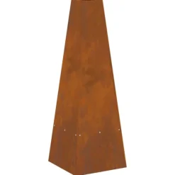 vidaXL Brændeovne^Bålsted Brun 35 x 35 x 100 cm Forvitret stål