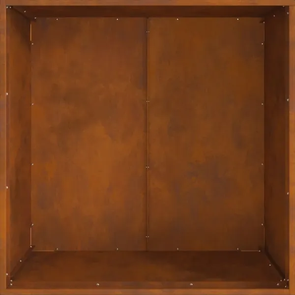 vidaXL Pejse^Bålsted Brun 80 x 80 x 43 cm Forvitret stål