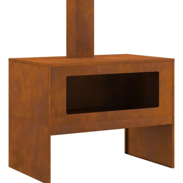 Online Bålsted Brun 80 x 50 x 96 cm Forvitret stål Pejse