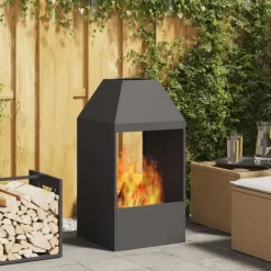 Best Bålsted Sort 50 x 50 x 100 cm Koldvalset stål Pejse