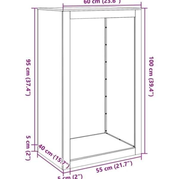 vidaXL Tilbehør Til Brændeovne & Pejse^Brændereol 60x40x100 cm i vejrbestandigt stål
