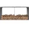 vidaXL Tilbehør Til Brændeovne & Pejse^brændeskur 330 x 92 x 153 cm galvaniseret stål antracitgrå - Brændekurve – tilbehør