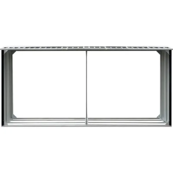 vidaXL Tilbehør Til Brændeovne & Pejse^brændeskur 330 x 92 x 153 cm galvaniseret stål antracitgrå - Brændekurve – tilbehør