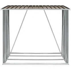 Outlet brændeskur til haven 163x83x154 cm galvaniseret stål brun - Brændekurve – tilbehør Tilbehør Til Brændeovne & Pejse