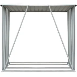 vidaXL Skure, Garager & Carports^brændeskur til haven galvaniseret stål 163 x 83 x 154 cm grå