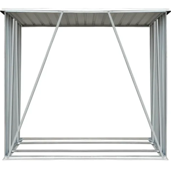 vidaXL Skure, Garager & Carports^brændeskur til haven galvaniseret stål 163 x 83 x 154 cm grå