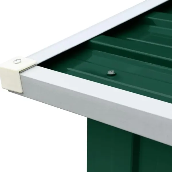 vidaXL Skure, Garager & Carports^brændeskur til haven 330 x 92 x 153 cm galvaniseret stål grøn