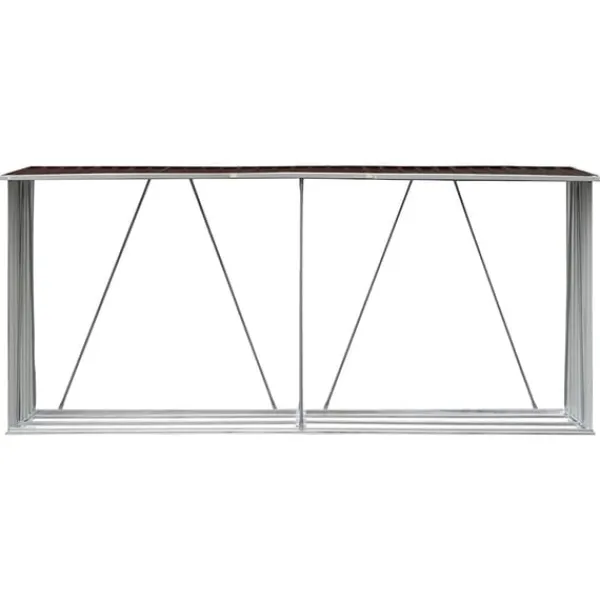vidaXL Skure, Garager & Carports^brændeskur til haven 330x84x152 cm galvaniseret stål brun