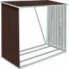 Best brændeskur til haven 163x83x154 cm galvaniseret stål brun Skure, Garager & Carports