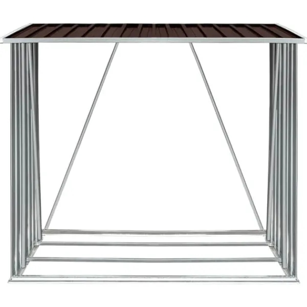 Best brændeskur til haven 163x83x154 cm galvaniseret stål brun Skure, Garager & Carports