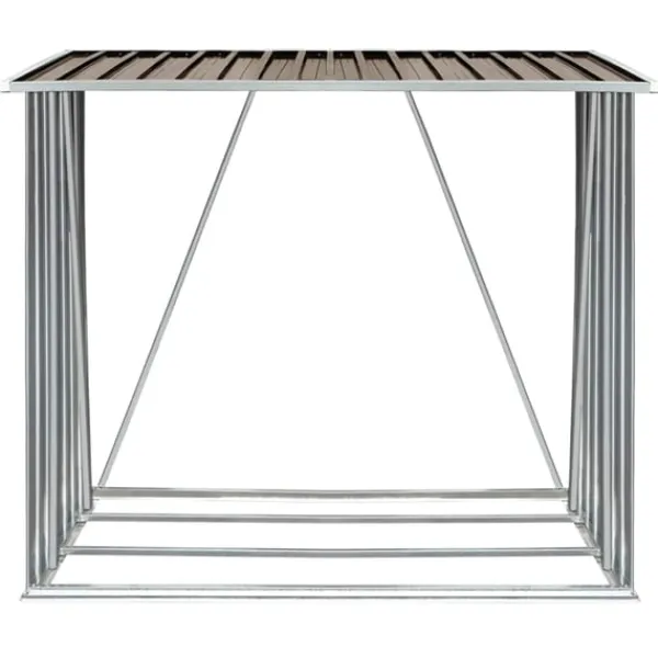 Best brændeskur til haven 163x83x154 cm galvaniseret stål brun Skure, Garager & Carports