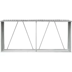 Online brændeskur til haven galvaniseret stål 330x84x152 cm grå Skure, Garager & Carports