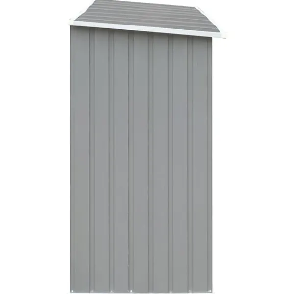Online brændeskur til haven galvaniseret stål 330x84x152 cm grå Skure, Garager & Carports