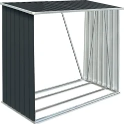 Outlet brændeskur til haven 163x83x154 cm galvaniseret stål antracitgrå Skure, Garager & Carports