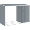 vidaXL Skure, Garager & Carports^brændeskur 245x98x159 cm galvaniseret stål grå - Skure & Redskabsskure