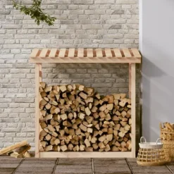 Best brændestativ 108x64,5x110 cm massivt fyrretræ - Brændekurve – tilbehør Tilbehør Til Brændeovne & Pejse
