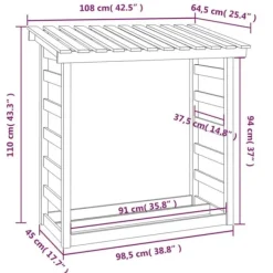 Best brændestativ 108x64,5x110 cm massivt fyrretræ - Brændekurve – tilbehør Tilbehør Til Brændeovne & Pejse