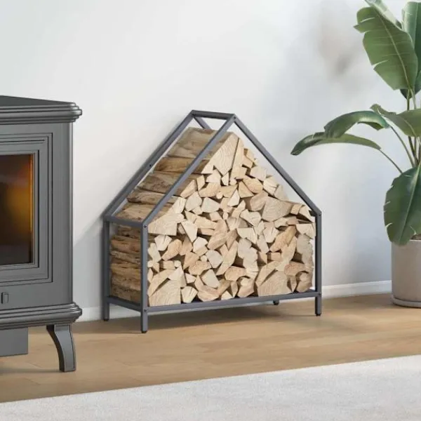 Online brændestativ 60x25x60 cm koldvalset stål antracitgrå Tilbehør Til Brændeovne & Pejse