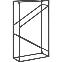 Hot brændestativ 60x25x100 cm koldvalset stål sort Tilbehør Til Brændeovne & Pejse