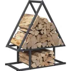 Outlet brændestativ 50x25x60 cm koldvalset stål antracitgrå Tilbehør Til Brændeovne & Pejse