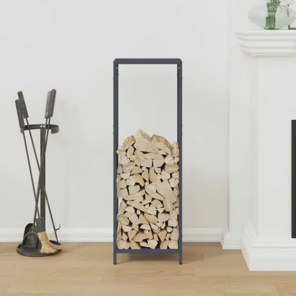 vidaXL Tilbehør Til Brændeovne & Pejse^brændestativ 34x25x100 cm koldvalset stål antracitgrå