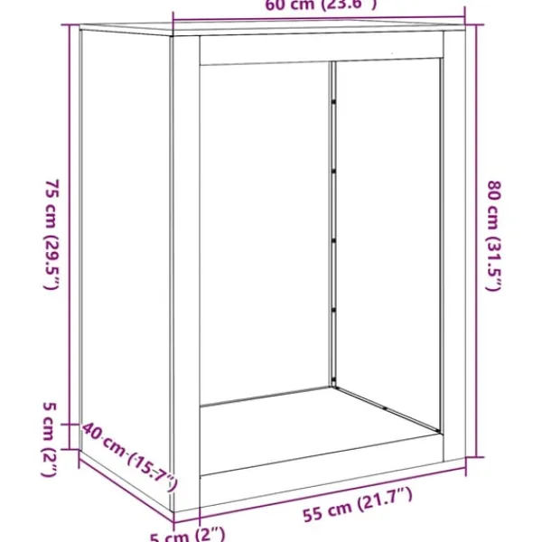 vidaXL Tilbehør Til Brændeovne & Pejse^brændestativ 60x40x80 cm stål grøn