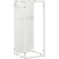Hot brændestativ 25x25x60 cm koldvalset stål hvid Tilbehør Til Brændeovne & Pejse