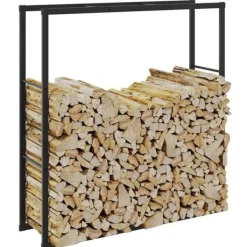 vidaXL Tilbehør Til Brændeovne & Pejse^brændestativ 110x30x116 cm stål sort