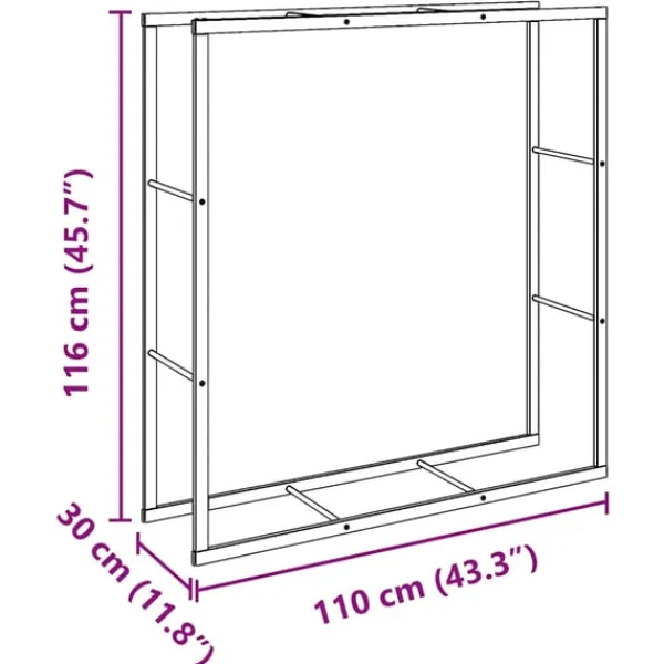 vidaXL Tilbehør Til Brændeovne & Pejse^brændestativ 110x30x116 cm stål sort