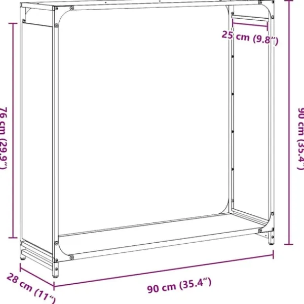 vidaXL Tilbehør Til Brændeovne & Pejse^brændestativ 90x28x90 cm koldvalset stål hvid