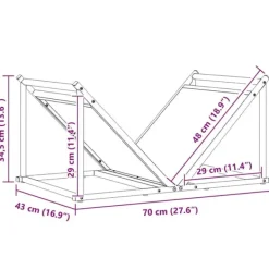 New brændestativ 70x43x34,5 cm koldvalset stål olivengrøn Tilbehør Til Brændeovne & Pejse