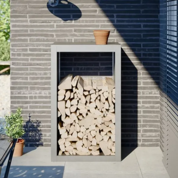 brændestativ 60x40x100 cm rustfrit stål Tilbehør Til Brændeovne & Pejse