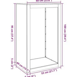 brændestativ 60x40x100 cm rustfrit stål Tilbehør Til Brændeovne & Pejse
