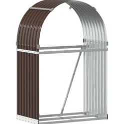 Discount brændestativ 80x45x120 cm galvaniseret stål brun - Brændekurve Tilbehør Til Brændeovne & Pejse