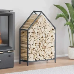New brændestativ 60x25x90 cm koldvalset stål antracitgrå Tilbehør Til Brændeovne & Pejse