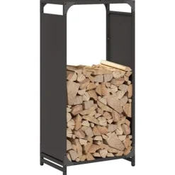 Discount brændestativ 44x28x90 cm koldvalset stål sort Tilbehør Til Brændeovne & Pejse