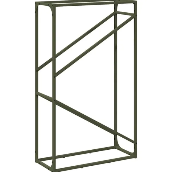 vidaXL Tilbehør Til Brændeovne & Pejse^brændestativ 60x25x100 cm koldvalset stål olivengrøn