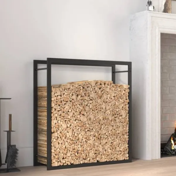 vidaXL Tilbehør Til Brændeovne & Pejse^brændestativ 80x28x86 cm stål matsort - Brændekurve