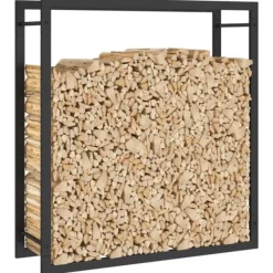 vidaXL Tilbehør Til Brændeovne & Pejse^brændestativ 80x28x86 cm stål matsort - Brændekurve