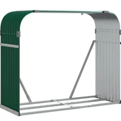 vidaXL Tilbehør Til Brændeovne & Pejse^brændestativ 120x45x100 cm galvaniseret stål grøn - Brændekurve