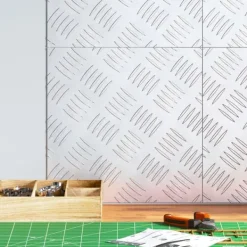 Discount Checker plader 4 pcs Sølv 30 x 30 cm Aluminium Havedekorationer