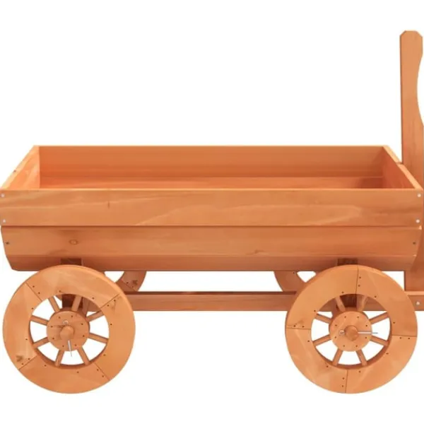 Sale dekorativ vogn 70x43x54 cm massivt fyrretræ Krukker & Plantebeholdere