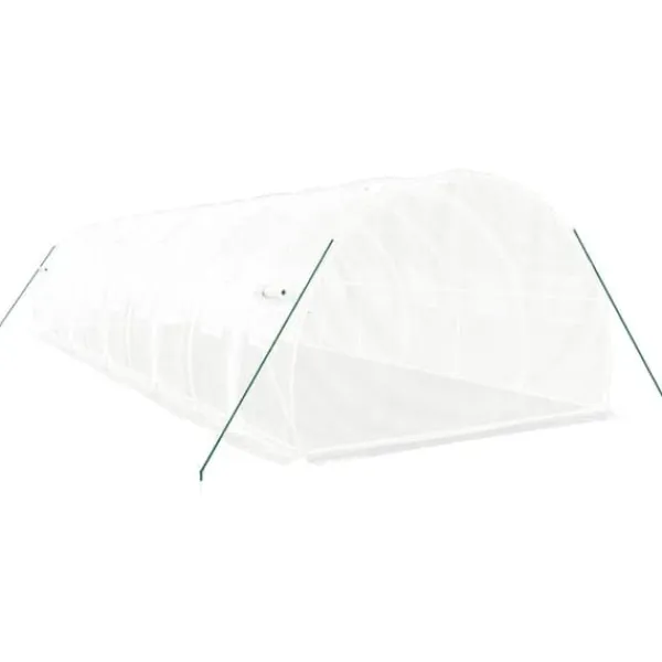 Discount drivhus med stålstel 30 m² 10x3x2 m hvid - Drivhuse Drivhus