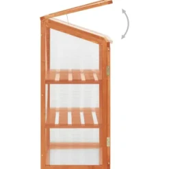Discount drivhus 60x45x100 cm fyrretræ - Drivhuse Drivhus
