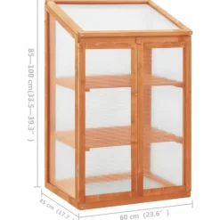 Discount drivhus 60x45x100 cm fyrretræ - Drivhuse Drivhus