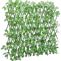 Best espalier med kunstig vedbend 180x65 cm udvidelig grøn - Havehegn Buer, Spalier, Lysthuse Uden Tag