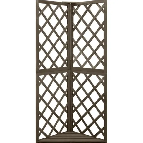 Best espalier til hjørne 50x50x145 cm massivt grantræ grå - Havebuer, espalierer & pergolaer Buer, Spalier, Lysthuse Uden Tag