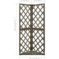 Best espalier til hjørne 50x50x145 cm massivt grantræ grå - Havebuer, espalierer & pergolaer Buer, Spalier, Lysthuse Uden Tag